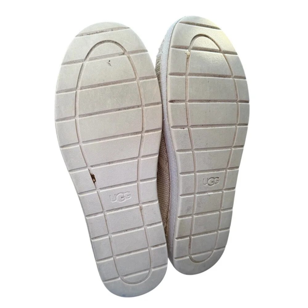 UGG Women's Canvas Slip-On Espadrille Shoes‎ Cream Size 8